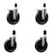 Service Caster 6'' Phenolic Swivel 1-1/2'' Expand Stem Caster Set 2 Total Lock Brakes, 4PK SCC-EXTTL20S615-PHS-2-S-2-112 - alternate 1
